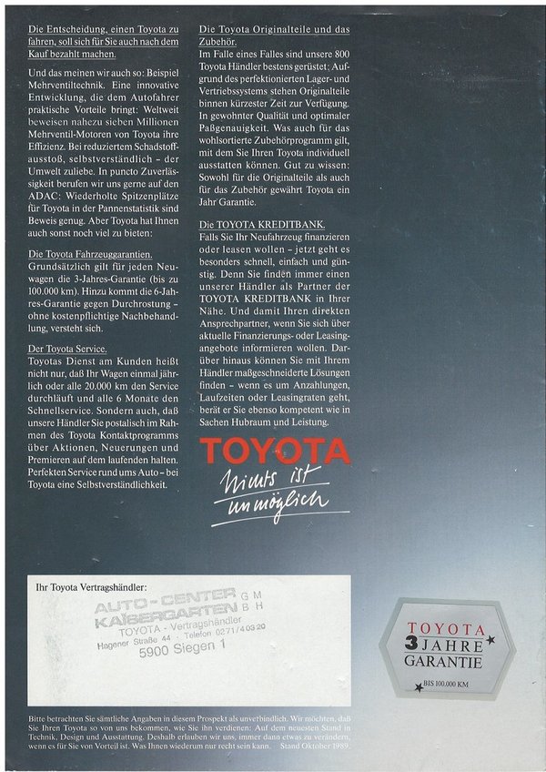 4-Runner Brochure (10/1989)