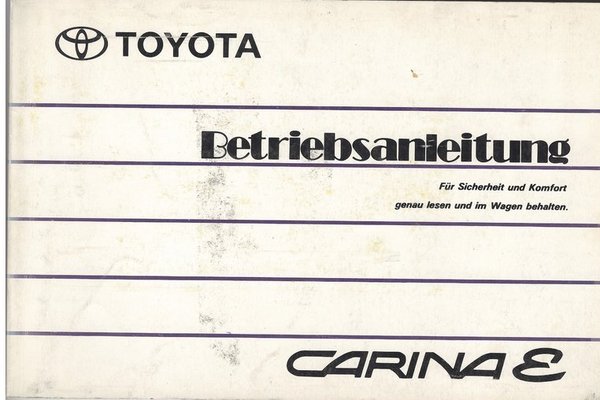 Betriebsanleitung Carina E T19 (1992)