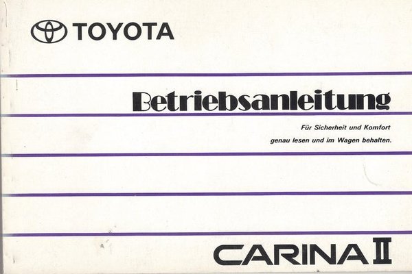 Betriebsanleitung Carina II T17 (1990)