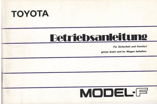 Betriebsanleitung Model F (1989)