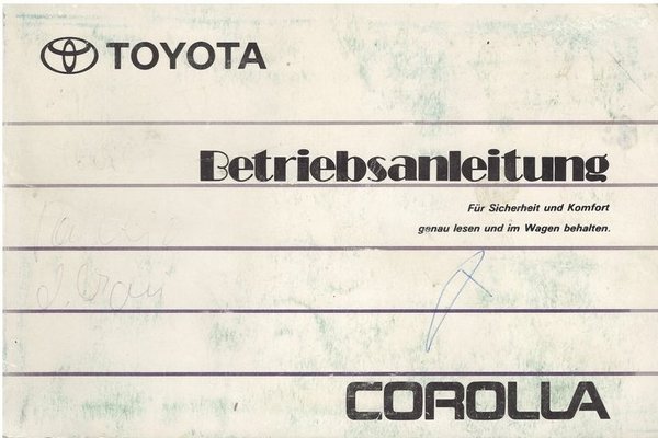 Betriebsanleitung Corolla E11 (1998)