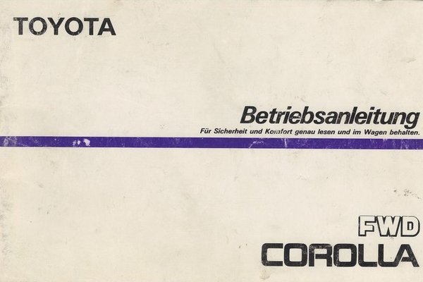 Betriebsanleitung Corolla E8 (1985)