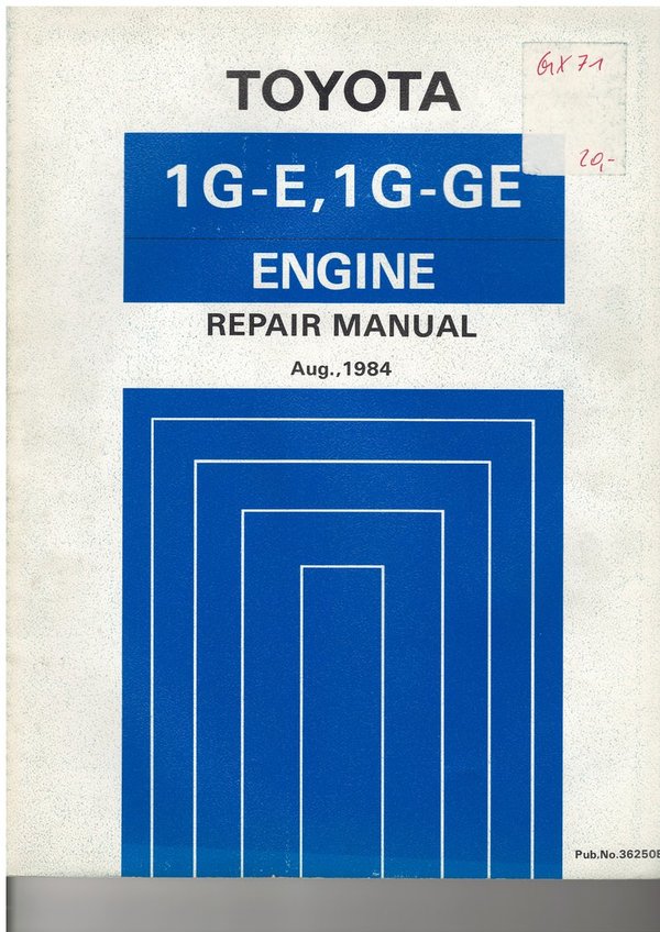 1G-E / 1G-GE Motor Werkstatthandbuch (08/1984)