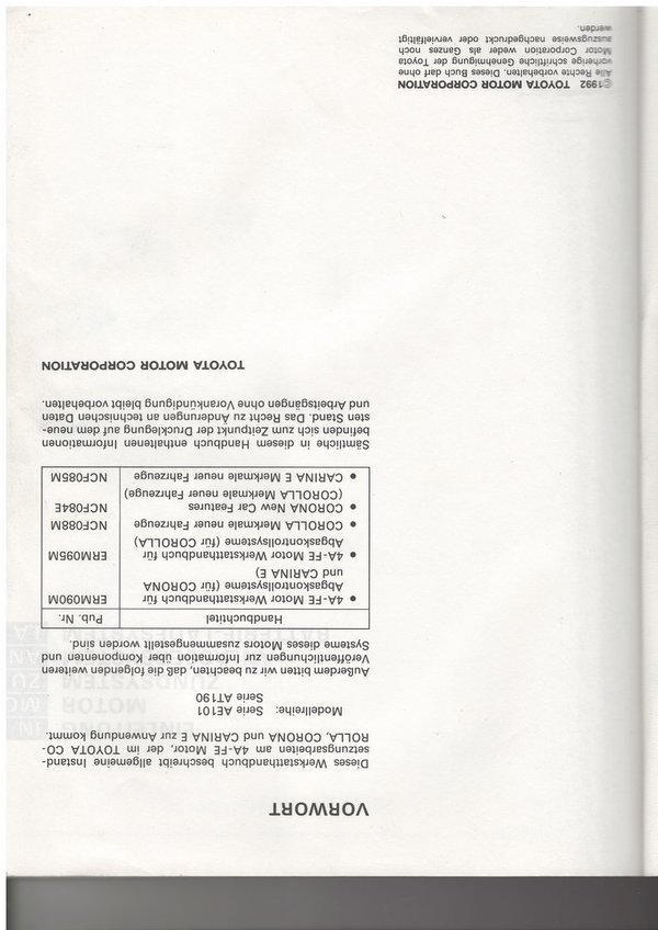 4A-FE Motor Werkstatthandbuch (02/1992)