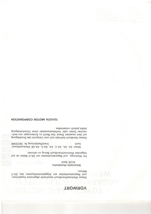 3A-C Motor Werkstatthandbuch für Abgaskontrollsystem (05/1986)