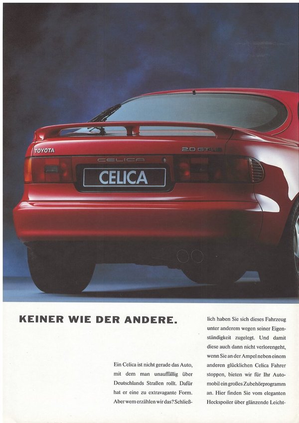 Celica T18 Zubehör Prospekt (07/1993)