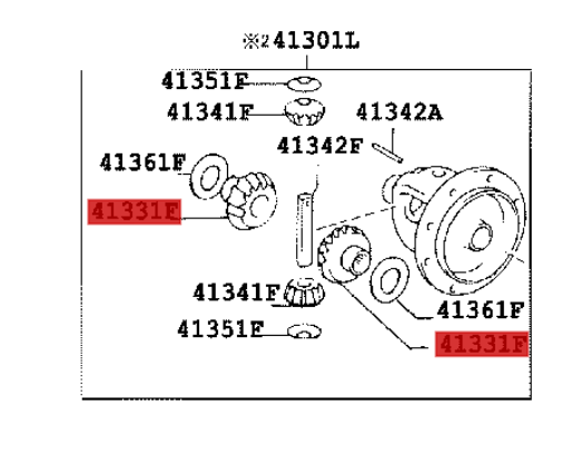 41331-28020 / Rad, Seiten vorderes Ausgleichgetriebe