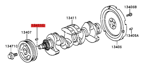 90254-03025 / Zylinderstift (für Kurbelwelle) Prius I/II & Yaris P1/P13