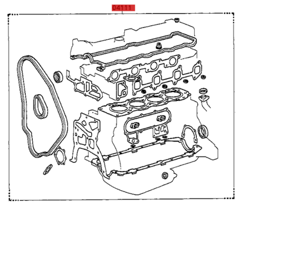 04111-54160 / Motordichtsatz / 2L Motor Hilux LN65