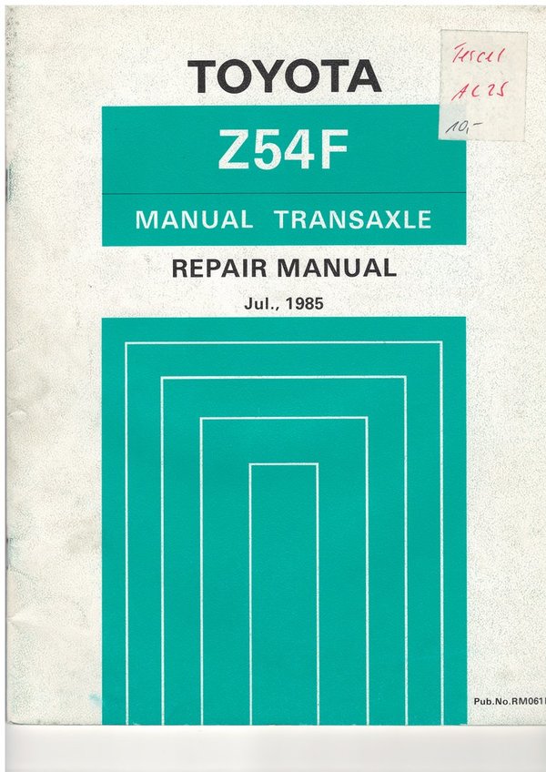 Z54F Getriebe Werkstatthandbuch (07/1982)