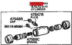 47550-60120 / Radbremszylinder hinten / Land Cruiser J4/J6/J7/J8