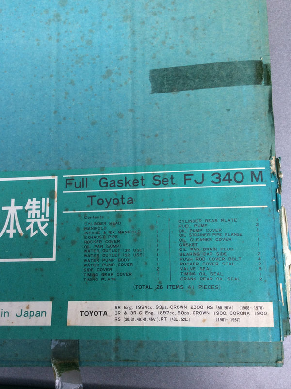 Payen FJ430 M / Gasket full set Toyota 5R/3R/3R-C Engine - NOS