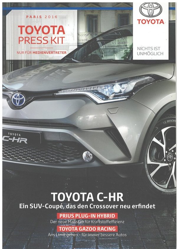 Toyota Pressemappe Paris 2016